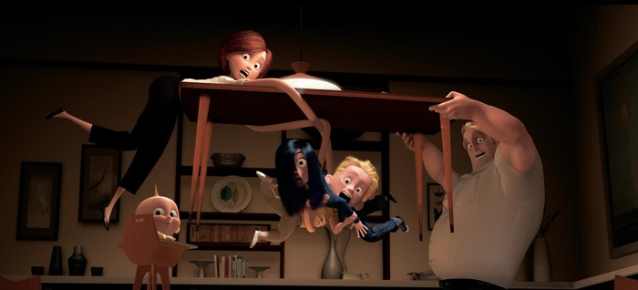 Cuplikan adegan dalam film animasi The Incredibles