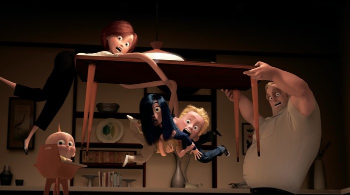 Cuplikan adegan dalam film animasi The Incredibles