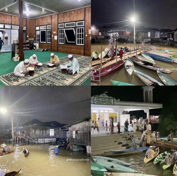 Viral hari pertama Ramadan, warga di Jambi naik perahu untuk bisa salat tarawih berjamaah Viral hari pertama Ramadan, warga di Jambi naik perahu untuk bisa salat tarawih berjamaah