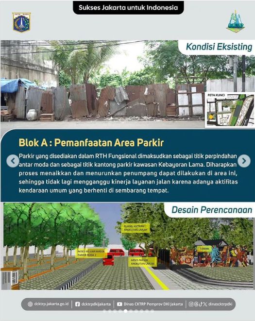 Desain penataan Kawasan Kebayoran Lama. Tangkapan layar instagram Pemprov DKI Jakarta