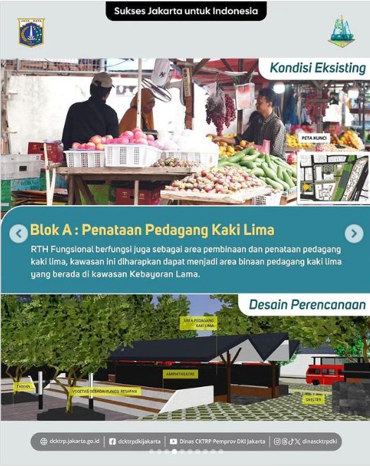 Desain penataan Kawasan Kebayoran Lama. Tangkapan layar instagram Pemprov DKI Jakarta