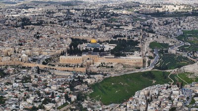 Foto Udara Kota Tua Yerusalem, Tempat Al-Aqsa Berdiri