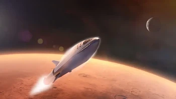 CEO SpaceX Elon Musk menargetkan untuk mengangkut satu juta orang ke Planet Merah pada tahun 2050. Foto: Alamy via The Sun