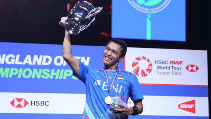 Jonatan Christie menjadi juara All England 2024, mengalahkan Anthony Ginting di final.