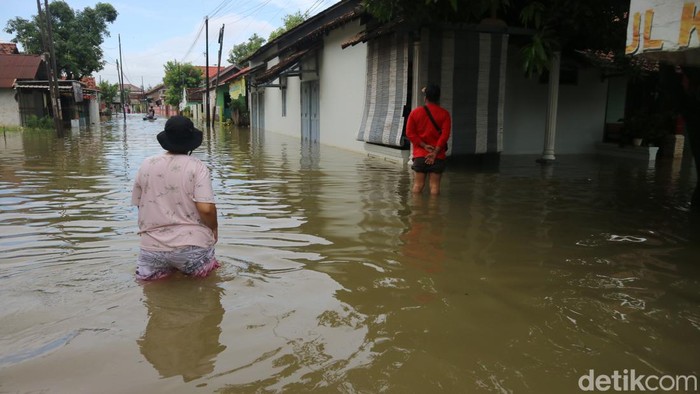 Kondisi banjir di Desa Bumirejo Kecamatan Juwana, Pati, Minggu (17/3/2024).