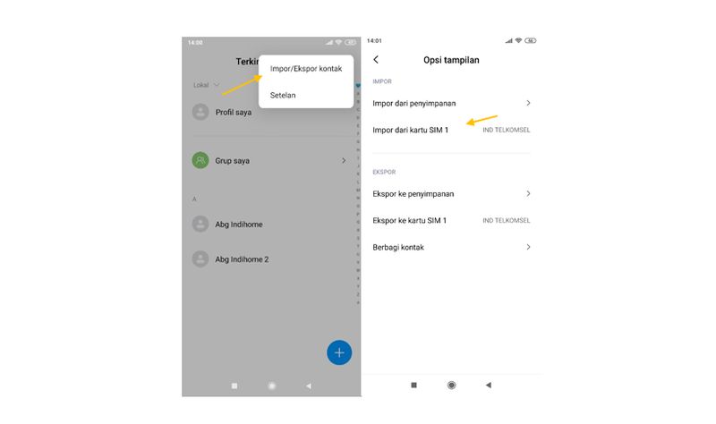 Cara memindahkan kontak ke HP baru lewat kartu SIM.