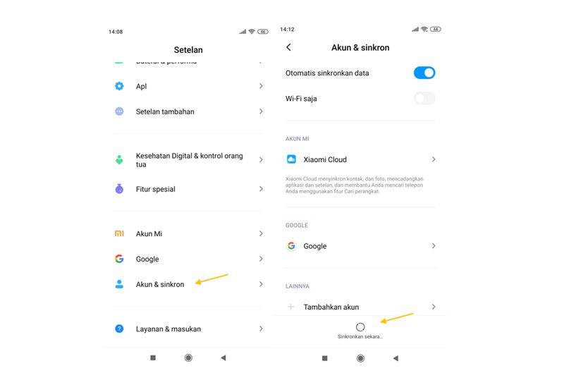 Cara memindahkan kontak ke HP baru dengan akun Google.