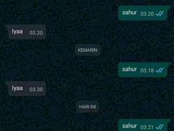 Chat Kocak Bangunin Sahur, Bikin Senyum-senyum Sendiri