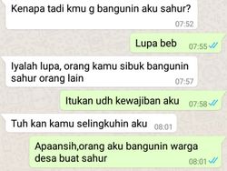 Chat Kocak Bangunin Sahur, Bikin Senyum-senyum Sendiri
