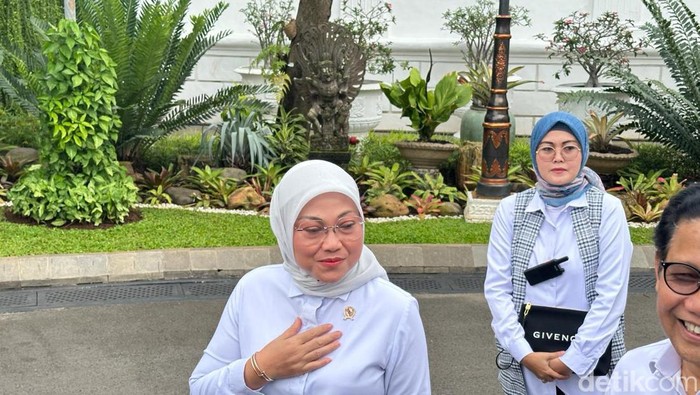 Ida Fauziyah di Istana. (Isal Mawardi/detikcom).