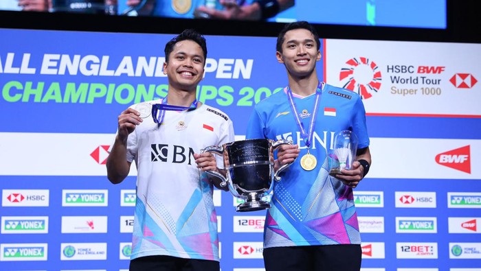 Jonatan Christie menjadi pemenang All England 2024, mengalahkan Anthony Gnting di final.