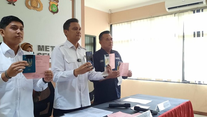 Konferensi pers di Polres Jaksel (Annisa/detikcom)