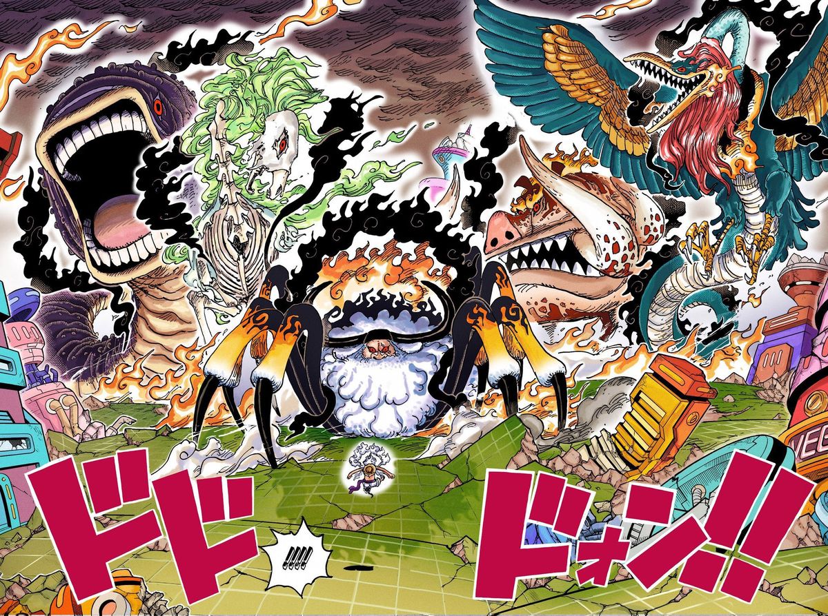 Spoiler One Piece Chapter 1111, Monkey D Luffy Lawan Gorosei Berlanjut