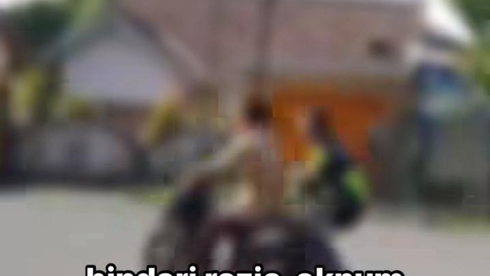 Tangkapan layar pelajar tabrak anggota Satlantas Polres Lombok Timur, NTB. Foto: istimewa.