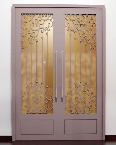 Pintu besi minimalis model ganda.