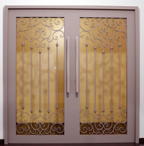 Pintu besi minimalis model ganda.