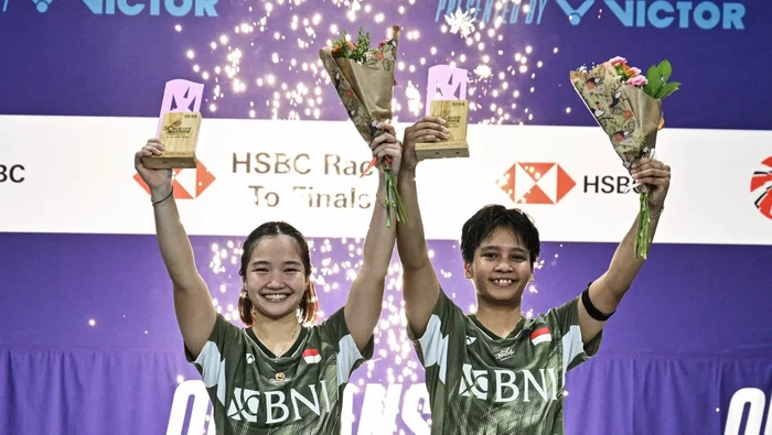 Ganda putri Indonesia Rachel Allessya Rose/Meilysa Trias Puspitasari berhasil menjuarai ajang Orleans Masters 2024.