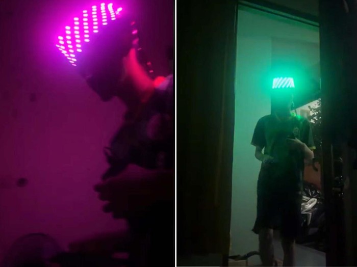 Aksi kocak pria pakai peci RGB bikin warganet ngakak, viral di media sosial