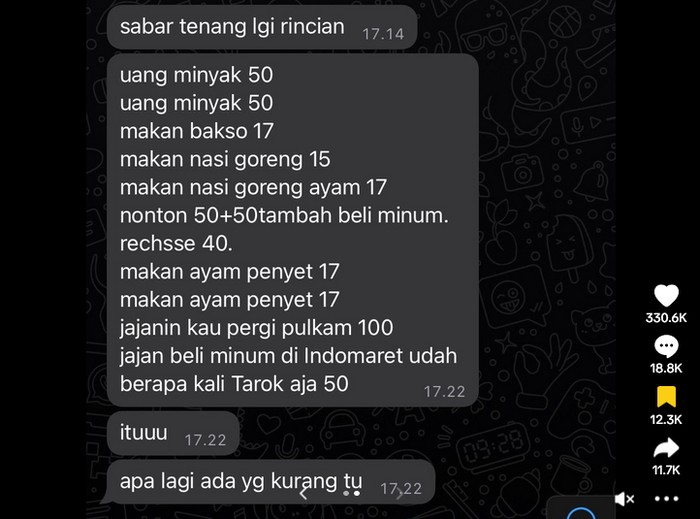 Duh! Putus Cinta Pria Ini Tagih Uang Makan Ayam Penyet dan Bakso