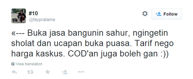 Jasa Bangunin Sahurnya Kakak, Kali Aja Butuh Buat kaum jomblo, boleh dicoba nih langganan jasa bangunin sahur berikut ini. Dijamin, nggak bakal lagi kesiangan sahur.