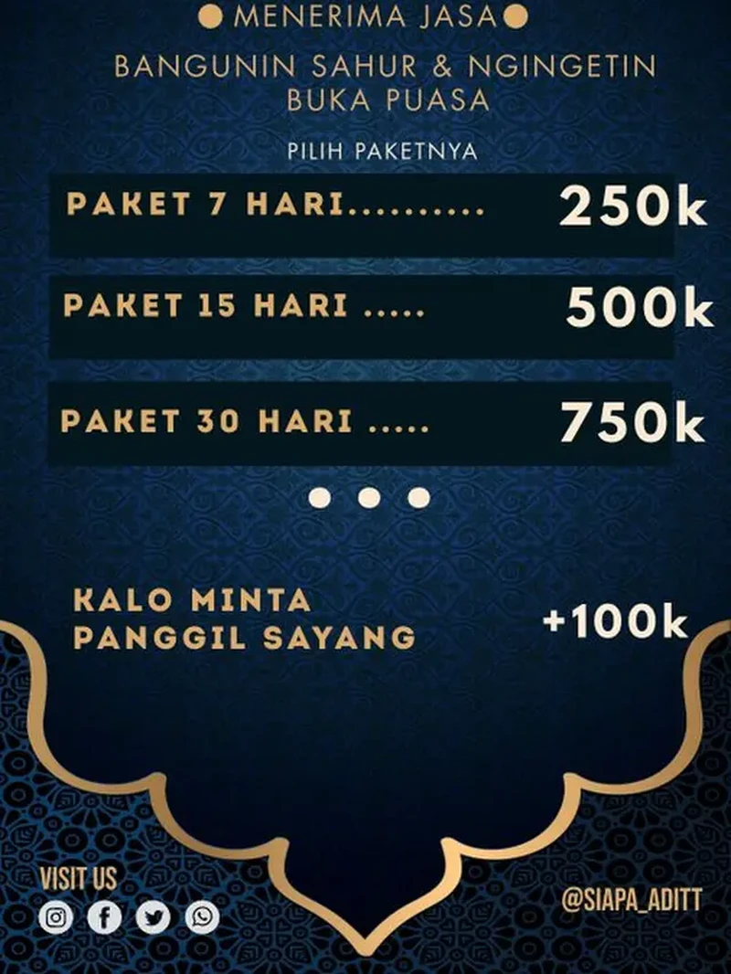 Buat kaum jomblo, boleh dicoba nih langganan jasa bangunin sahur berikut ini. Dijamin, nggak bakal lagi kesiangan sahur.