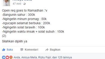 Silahkan dipilih yang harganya pas di kantong. Foto: Facebook/Anisya Meila