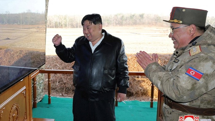 A training of the fire division, guided by North Korean leader Kim Jong Un (not pictured), is held in North Korea, March 18, 2024, in this picture released on March 19, 2024, by the Korean Central News Agency.    KCNA via REUTERS    ATTENTION EDITORS - THIS IMAGE WAS PROVIDED BY A THIRD PARTY. REUTERS IS UNABLE TO INDEPENDENTLY VERIFY THIS IMAGE. NO THIRD PARTY SALES. SOUTH KOREA OUT. NO COMMERCIAL OR EDITORIAL SALES IN SOUTH KOREA.