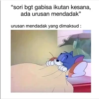 Jangan sampai aja temen kamu tahu kalau urusan mendadaknya itu tidur. Kalau sampai tahu, siap-siap saja dipecat dari anggota grup. Foto: Twitter/@kyuuubinz