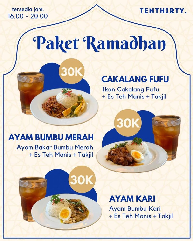 paket hemat bukber di Tenthirty Coffee