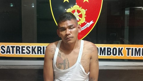 Pelaku pencurian tabung gas sempat melawan petugas saat ditangkap polisi. Foto: Satreskrim Polresta Lombok Timur.