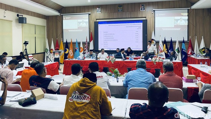 Rapat pleno rekapitulasi suara di Kantor KPU Maluku.