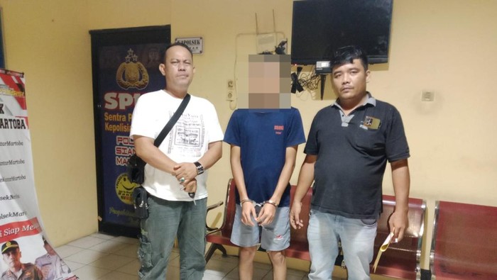 Salah satu pengeroyokan terhadap remaja di Pematangsiantar saat ditangkap. ( Dok. Polsek Siantar Martoba)