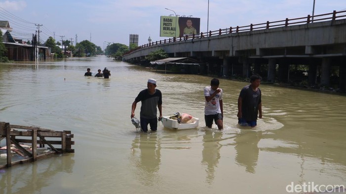 Situasi banjir di Karanganyar Demak, Selasa (19/3/2024).