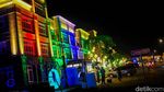 Warna-warni Tata Cahaya Hiasi Kawasan Komersil Sawangan