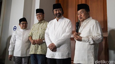 Anies-Cak Imin-Paloh Bukber di Rumah JK Jelang Pengumuman KPU
