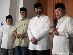 Anies-Cak Imin-Paloh Bukber di Rumah JK Jelang Pengumuman KPU