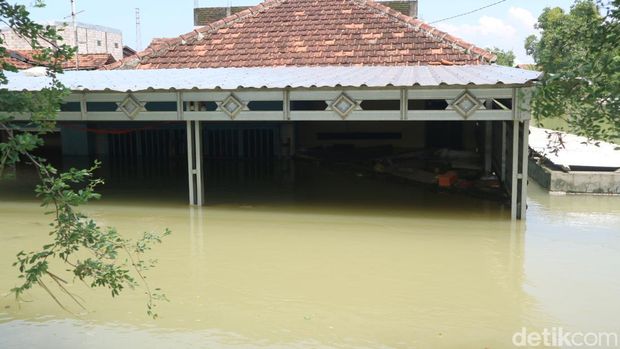 Penampakan banjir di Karanganyar Demak, Rabu (20/3/2024).