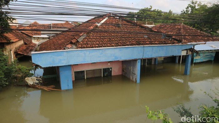 Penampakan banjir di Karanganyar Demak, Rabu (20/3/2024).
