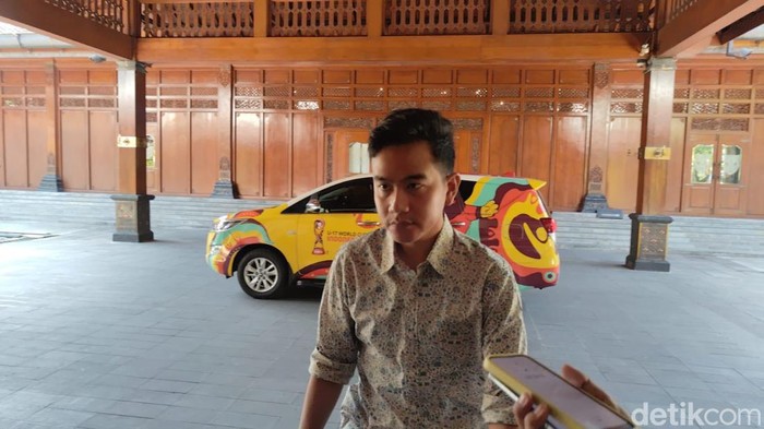 Gibran Rakabuming Raka di Balai Kota Solo, Rabu (20/3/2024).