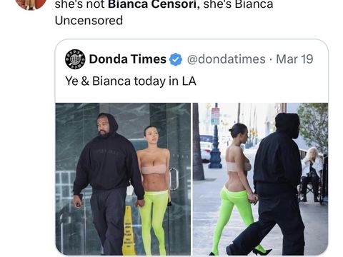 Kanye West menggulung celana Bianca Censori agar makin vulgar