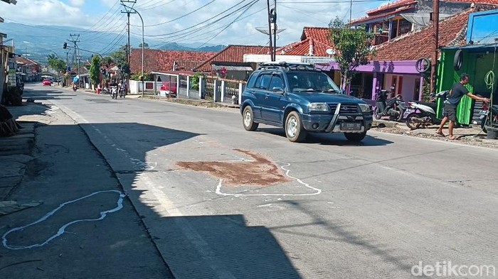 Lokasi kecelakaan tunggal di Sukabumi