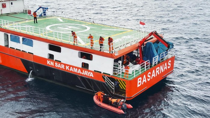 Penemuan 1 Kru KM Yuiee Jaya II di Peraiaran Takabonerate, Kepulauan Selayar. Dokumen Basarnas Makassar