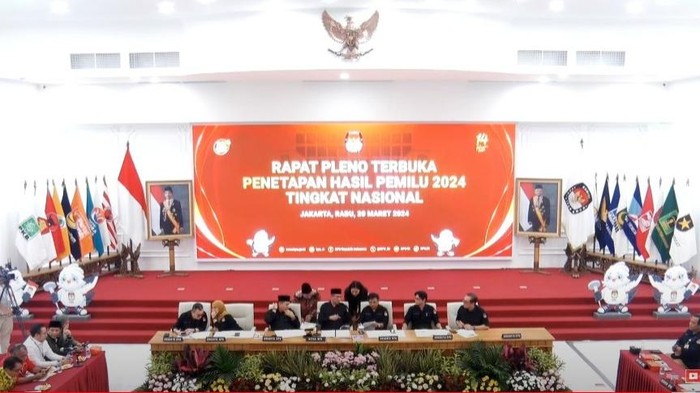 Rapat pleno rekapitulasi pemilu 2024.