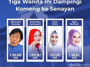 Tiga Wanita Pendamping Komeng ke Senayan