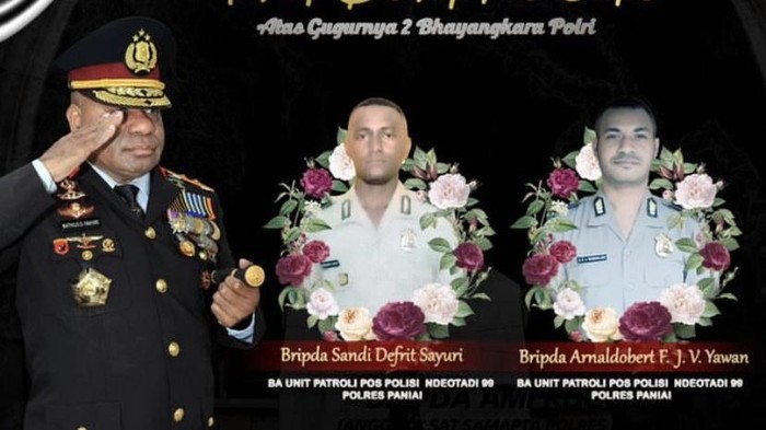 2 polisi gugur ditembak KKB di Paniai.