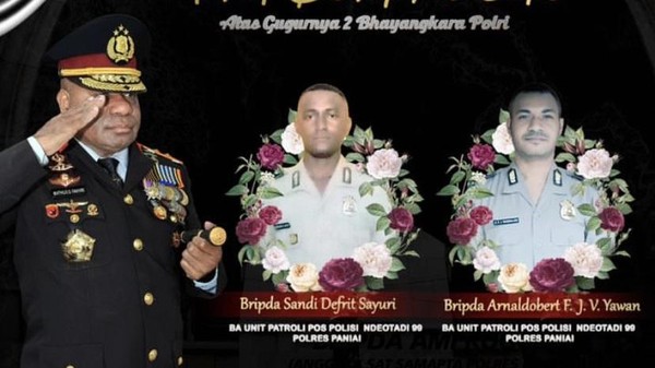 Jenazah 2 Polisi Gugur Ditembak KKB di Paniai Dievakuasi ke Mimika