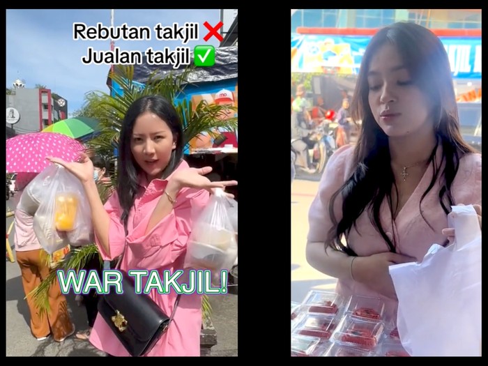 5 Momen Viral Selebgram Nonis Ikut Berburu Takjil, Niat Banget!
