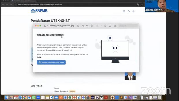 Begini tampilan Portal SNPMB untuk peserta yang tidak seusai kriteria SNBT 2024.