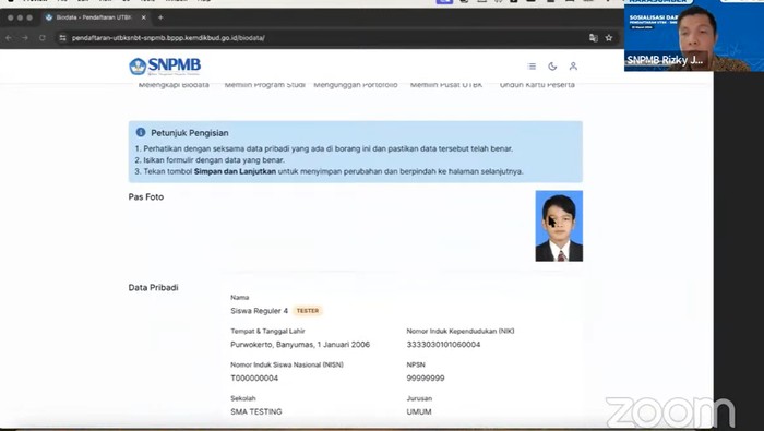 Begini tampilan Portal SNPMB untuk peserta yang tidak seusai kriteria SNBT 2024.