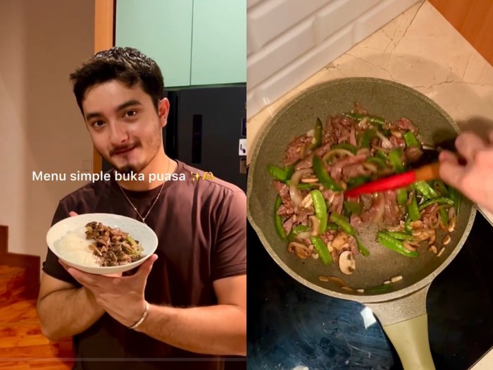 Bryan Domani masak tumisan daging